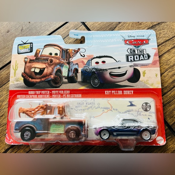 Disney Pixar Cars On The Road ROAD TRIP MATER & KAY PILLAR-DUREV ~ Metal ~ NIP - Picture 5 of 5